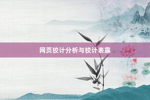 网页狡计分析与狡计表露